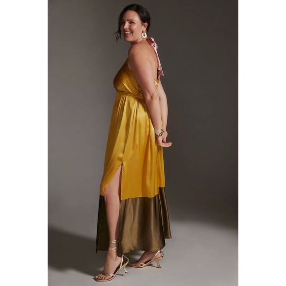 Anthropologie Silk Colorblocked Maxi Dress - Picture 10 of 12